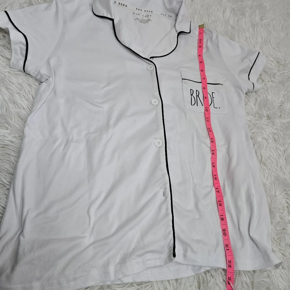 Rae Dunn Wedding White‎ Bride Button Up Pajama Top Small